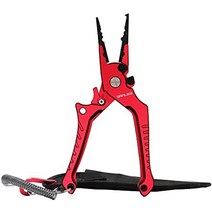 sanlike 낚시 펜치 물고기 가위 포수 물고기 그립 안전 잠금 장치가있는 측정 낚시 펜치 알루미늄 합금 녹 방지 경량 녹슬지 않는 다기능 바닷물 및 담수 사용 낚시, 적색-방청 알루미늄 합금