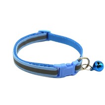 아이구감사합니다 고양이 강아지 인식표 목걸이 일반버클 빛반사 목줄, 하늘