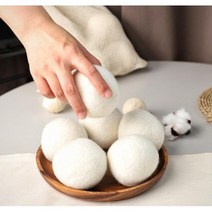 마미편해 건조기 천연양모100% 7cm 드라이볼 건조기용 양모볼 3+3 파우치포함, 6개