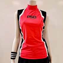 [파사디] 여성 옆선 배색 라인으로 날씬해 보이는 반목 민소매 티셔츠 UV 쿨링 퀵드라이 기능성 원단입니다.네온 핑크 P21MTL188M