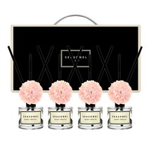 시즈넬 사계절 선물세트 디퓨저 50ml x 4p 메리골드 핑크꽃, 베이비화이트향