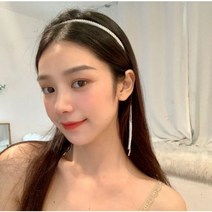 셀럽 큐빅 태슬 귀걸이 머리띠 세줄 여신 고급 헤어밴드