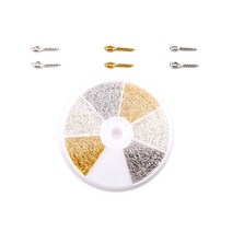 GHSHOP 600Pcs 작은 나사 눈 핀 아이핀 스레드 보석 만들기 3 색, 4mmx10mm, 철, 여러 가지 빛깔의