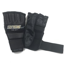 복싱글로브 킥복싱 UFC MMA 글러브 1 쌍 pu 가죽 권투 스포츠 남자 반 권투글러브, 검은색과 금색