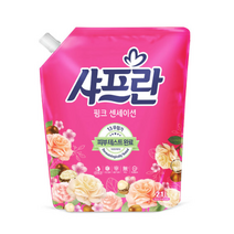 샤프란 시어버터 섬유유연제 핑크 센세이션 로즈 리필형, 2.1L, 2개