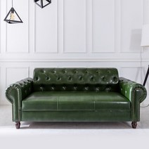 고릴라가구 오스카 클래식 레트로 인조가죽소파 3인용, 화이트