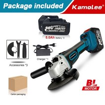 전기 앵글 그라인더100mm125mm 18500rpm 브러시리스 충전식 더 makita 18v 배터리와 호환되는 4단 속도, 2x5.0ah 판지 세트, 125mm 나