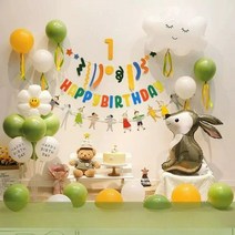 디한스 생일파티 풍선세트, 토끼, 1