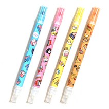 달콩팬시 편의점 지워지는 형광펜 2컬러 세트, 옐로우+오렌지