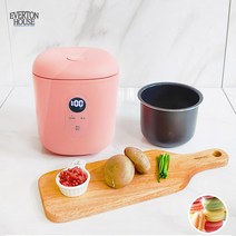 에버튼하우스 마카롱 미니전기밥솥 1~2인용 5가지색상선택 갓 지은밥맛, 에버튼하우스 마카롱 밥솥 CORAL 코랄