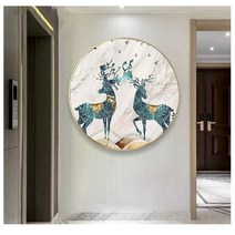 MINJING 3D전체DIY 큐빅 보석 십자수세트 경치 숲 동물 꽃사슴 두 마리 취미생활 비즈십자수 집들이 선물 생일 wdd, 1세트, 50x50cm