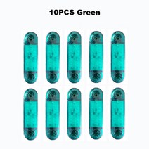 CARCTR9led 트럭 마커 사이드 플래시 스트로브 라이트 24V 경고 노란색 흰색 비상 턴 테일 바, 01 Strobe Version, 03 Green 10PCS