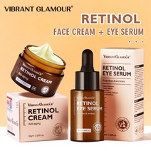 아이크림 보톡스 다크써클 크림 활기찬 glamour2pcs 레티놀 페이셜 스킨 케어 세트 페이스 세럼 모이스춰 라이징 안티 에이징 리페어 링클 파인 라인 감소, 협력사