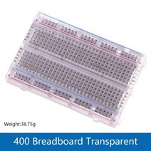 MB-102 브레드보드 전원 모듈 400 830 포인트 무납땜 시제품 브레드 보드 키트 65 유연한 점퍼 와이어 3.3V 5V, 400 Transparent