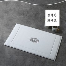 SKANDSALO 타올 호텔식 퓨어 코튼 두꺼운 흡수 매트 화장실, 75*45*400g, 심플한 화이트