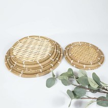 대나무 채반 원형채반 회접시 라탄바구니 튀김.전 소쿠리 9종
