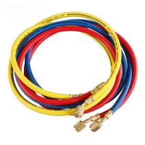 냉매 매니 폴드 게이지 에어 컨디션 냉동 세트 R12 R22 R404A R134A 용 충전 호스 3 개, 01 Red