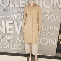 BCBG 클론드 퀼팅 탈부착 후드 롱 패딩 B2D9R138_73