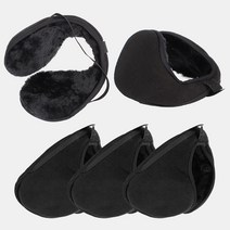 흘림방지 밴드 왕귀마개 검정 5개세트 방한 겨울 털 귀도리