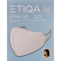 에티카 보건용 마스크 라운드 베이직 성인용 KF94 백색 중형, 1개입, 100개, 흰색