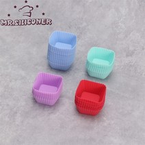 모양틀 입체 두꺼운 월병 6 pcs 미니 머핀 컵 사각형 모양 실리콘 머핀 케이크 베이킹 금형 컵케익 팬 베이킹 액세서리 타트 컵 케이크 금형 몰드 가정용 베이킹, yh335
