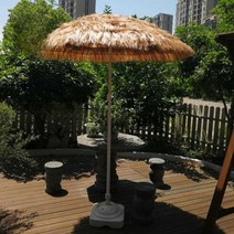지푸라기파라솔 밀짚 파라솔 카페 초가파라솔 스탠드, 1.4M 빨간색 포크 145x240cm