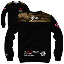 간쓰리 맨투맨 M~2XL 크랙트룹스 블랙