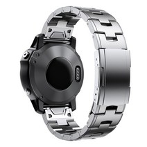 스마트워치 스트랩 호환퀵 핏 티타늄 메탈 시계 밴드 22mm 26mm Garmin Fenix 7X 7 Solar / 6 Pro / 5 Plu, 02 silver_01 26mm