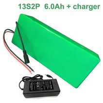 배터리 충전기 로 48V 6Ah 13S2P 18650 Li-ion 250*45*70mm적용 E-Bike 전기 자전거 Ebike 맞춤형제작가능, 1개