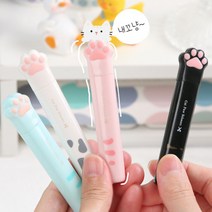 휴대용 미니 가위 고양이 발바닥 다꾸 팬시 언박싱 포켓 스틱 가위 재봉가위 쪽가위, 블랙