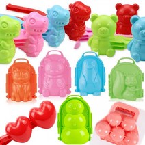 KC인증 - 눈뭉치 집게 틀 30종류/스노우 볼 메이커 모래놀이 눈오리 눈집게 눈사람 만들기 제조기 캠핑, 더블하트 눈뭉치