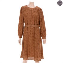 수스 GD01 잔체크허리벨트플레어원피스 S223NOP901