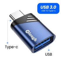 Elough USB To Type C OTG 어댑터 C 남성 마이크로 2.0 3.0 변환기 Mackbook Pro USB-C 커넥터, 07 BL Type c to USB 3.0