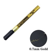 실버 골드 영구 금속 마커 펜 0.7/1.0/2.0mm 학생 스케치 낙서 예술 후크 라이너 일본 문구, 0.7mm Gold