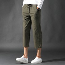 8부 베이직 스판 린넨 밴딩바지 BENCP6801