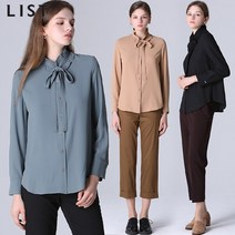 [리스트(LIST)] 프릴 카라 타이넥 블라우스