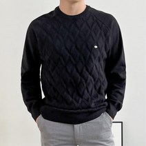 남자 아가일 짜임 면 니트티 시보리 라운드넥니트 커플니트 데일리 여행룩 남자니트