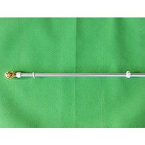 알루미늄 1단 깃대 길이 150cm 지름 20mm 깃봉 바람에 엉키지 안는 깃대 회전고리, 1개