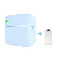 미니 귀여운 모양 휴대용 무선 감열식 라벨 프린터 57mm 안드로이드 IOS, 17 C17 Blue with 1Roll
