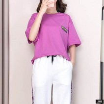 가바바 여성 트레이닝복세트 바지라인 로고가 매력적인 여름 트레이닝복세트 G45068