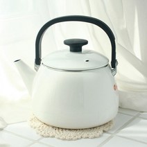 법랑 반찬통 하코야 인덕션용 직화 범랑 주전자 2L, 화이트