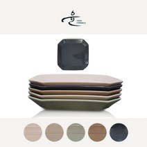 윤도자기 다인 팔각접시 정사각 접시, 분홍, 1개