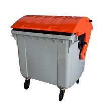 리빙플랜 상차용 분리수거함 라운드 1100L, 주황