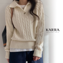 카라 KARRA 반오픈카라트위스트니트_KL2FKN045C
