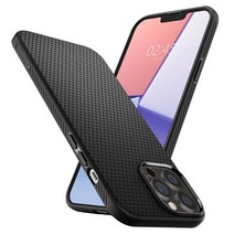 Spigen iPhone13 Pro 케이스 TPU 두께 1.8 mm 미끄럼 방지 소프트 케이스 매트 내충격 미군 MIL 규격 취득 방지 지문 방지 충격 흡수 무선 충전 대응 리퀴드 에어 ACS03260 (매트 블랙)