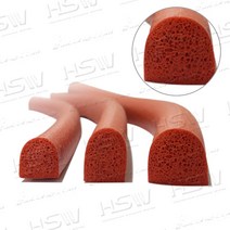 HSW 실리콘 발포반달패킹 스폰지반달패킹 전체규격, 발포반달패킹(폭10mm*높이14mm)적벽돌색 10M, 1개