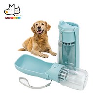 케이알펫츠 550ML 야외 활동 휴대용 접이식 강아지 정수기 물병, 민트