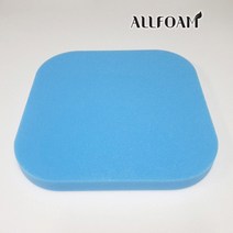 HR25 방석용 고탄성 스펀지 정사각 라운딩 36 X 36 X 4cm 고탄성 하드 블루 컬러, 블루컬러1개(스펀지만)