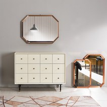 퍼니츠 글램 벽거울 시리즈 - 미니 벽걸이 화장대 거울, 정팔각 벽거울 초대형[815], 글로시화이트