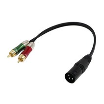 Ursmart XLR M to2 X RCA M 오디오 케이블 0.3m, 설명, 블랙, 설명
